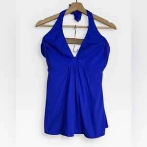 5 for $25🔥Gottex Royal Blue Tankini Halter Swimsuit Top Size 16- New